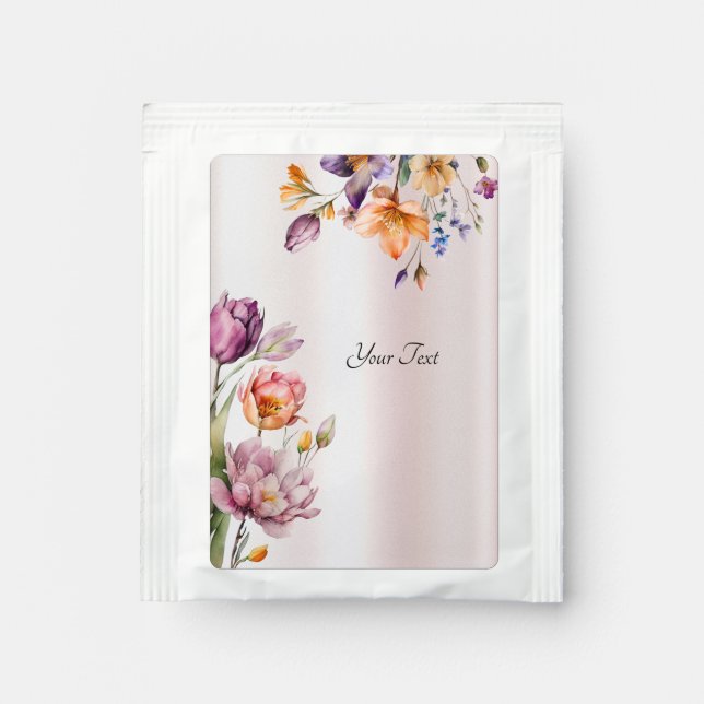 Colorful Spring Flowers Tea Bag Drink Mix (Front)