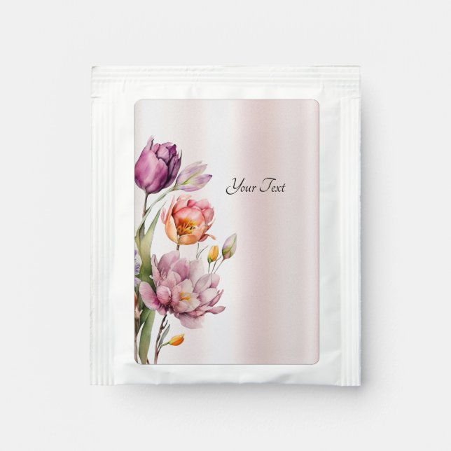 Colorful Spring Flowers Tea Bag Drink Mix (Front)