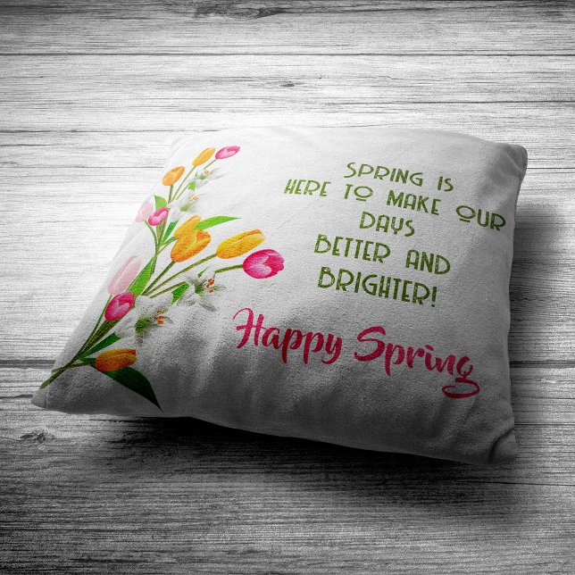 Colorful Spring Flowers Throw Pillow (Creator Uploaded)