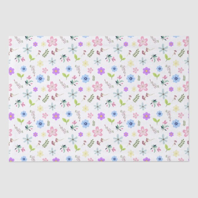 Colorful spring flowers tissue paper (Front)