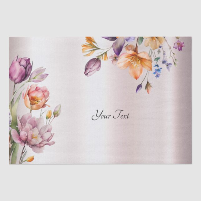 Colorful Spring Flowers Tissue Paper (Front)