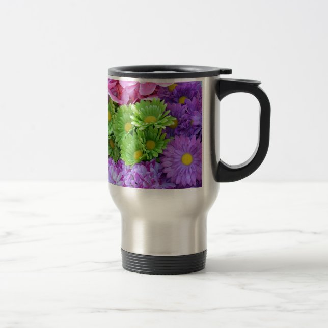 Colorful spring flowers travel mug (Right)