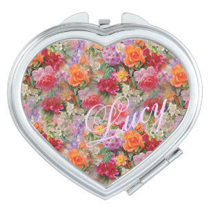 Colorful Spring Flowers Vanity Mirror