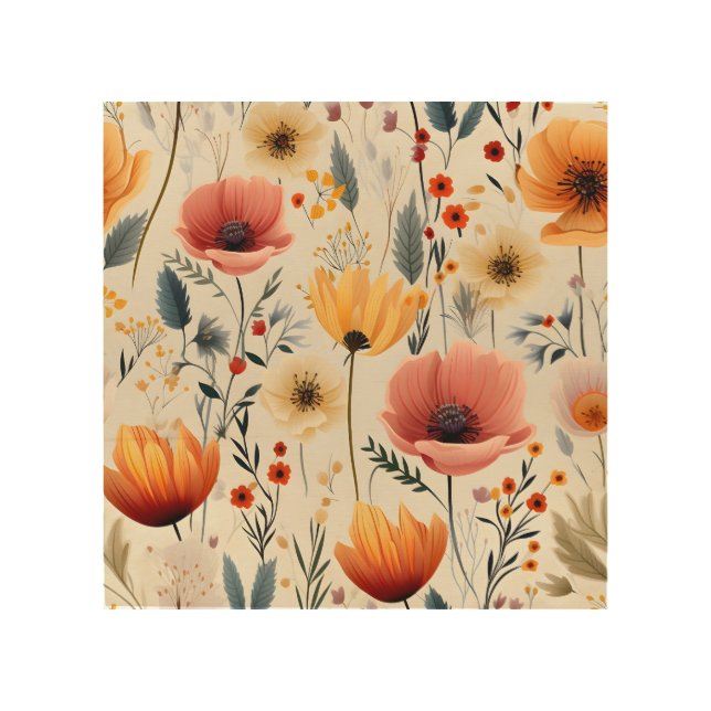 Colorful Spring Flowers Wall Art (Front)