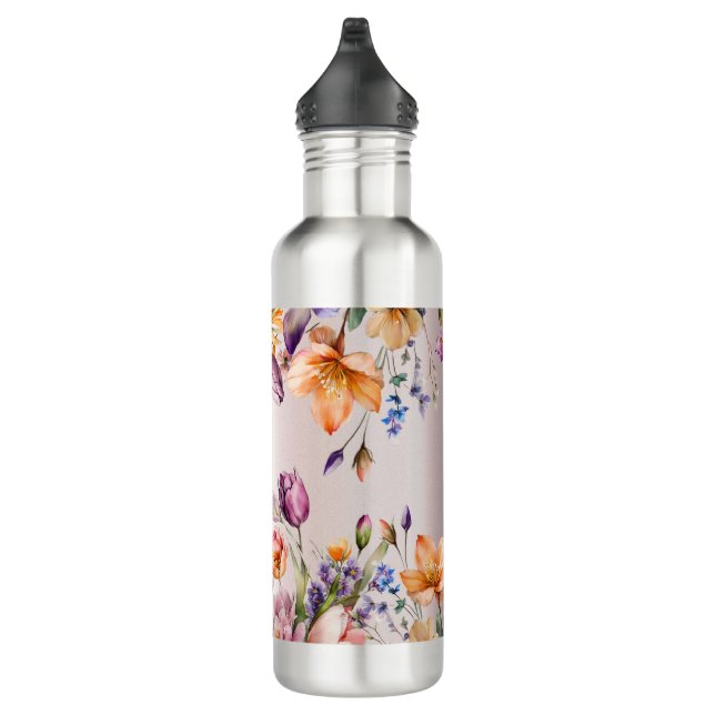Colorful Spring Flowers Water Bottle (Right)