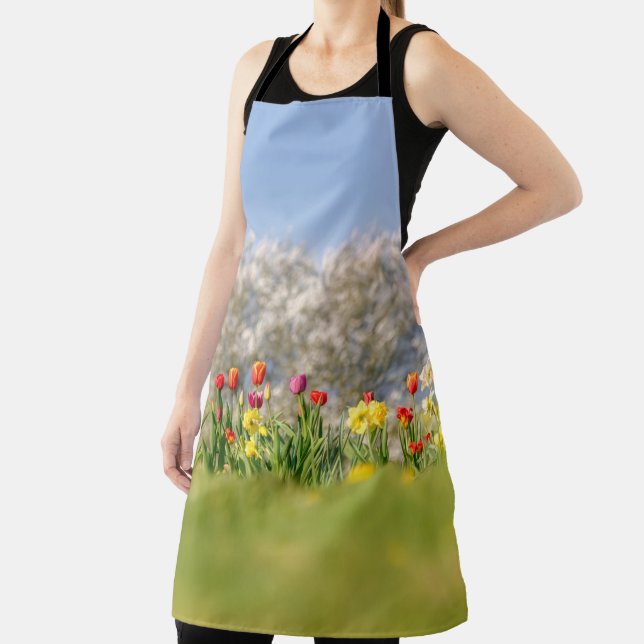 Colorful Spring Flowers with Tulips and Daffodils  Apron (Insitu)