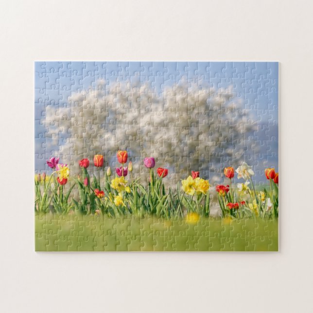 Colorful Spring Flowers with Tulips and Daffodils  Jigsaw Puzzle (Horizontal)