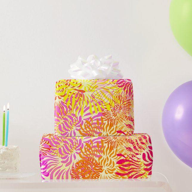 Colorful Spring Flowers Wrapping Paper (Party Gifts)