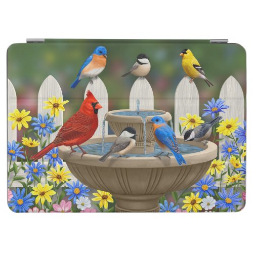 Colorful Spring Garden Bird Bath iPad Air Cover