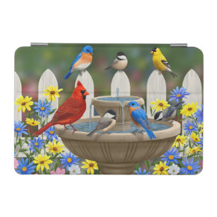 Colorful Spring Garden Bird Bath iPad Mini Cover