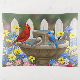 Colorful Spring Garden Bird Bath Trinket Tray
