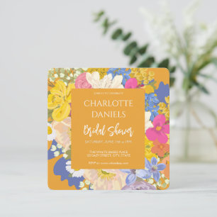 Colorful Spring Garden Bouquet Bridal Shower Invitation
