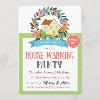 Colorful Spring House Warming Invitation