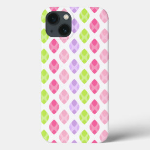 Colorful Spring Leaves Pink Green Purple Pattern iPhone 13 Case