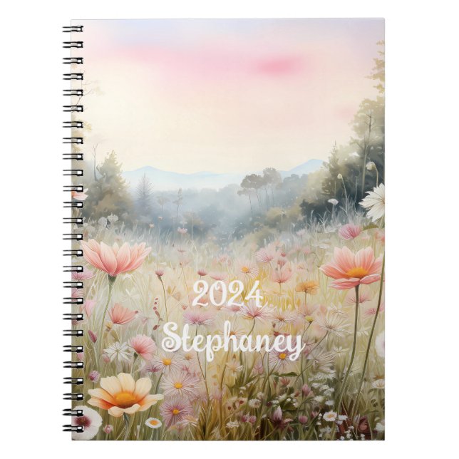 Colorful Spring Meadow  Notebook (Front)