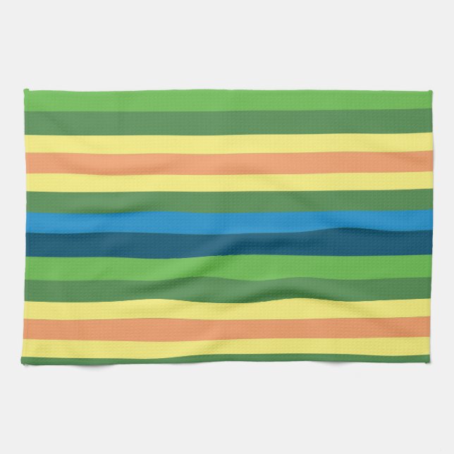 Colorful Spring Mood Lines Kitchen towel (Horizontal)