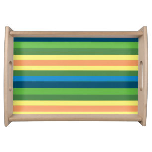 Colorful Spring Mood Lines Serving tray