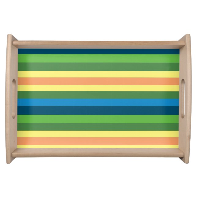 Colorful Spring Mood Lines Serving tray (Front)