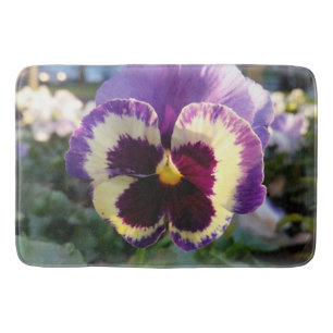 colorful spring Pansy Bath Mat