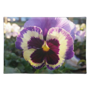 colorful spring Pansy Cloth Placemat