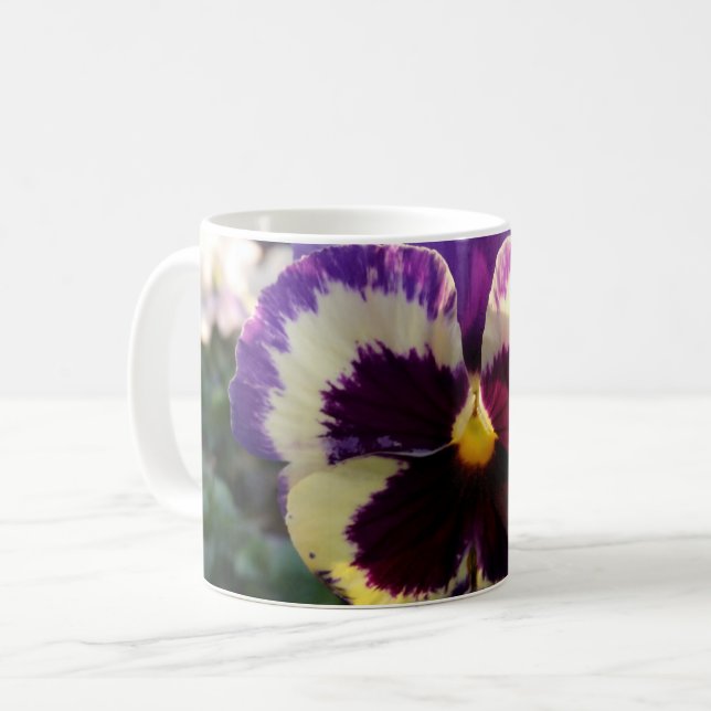 colorful spring Pansy Coffee Mug (Front Left)