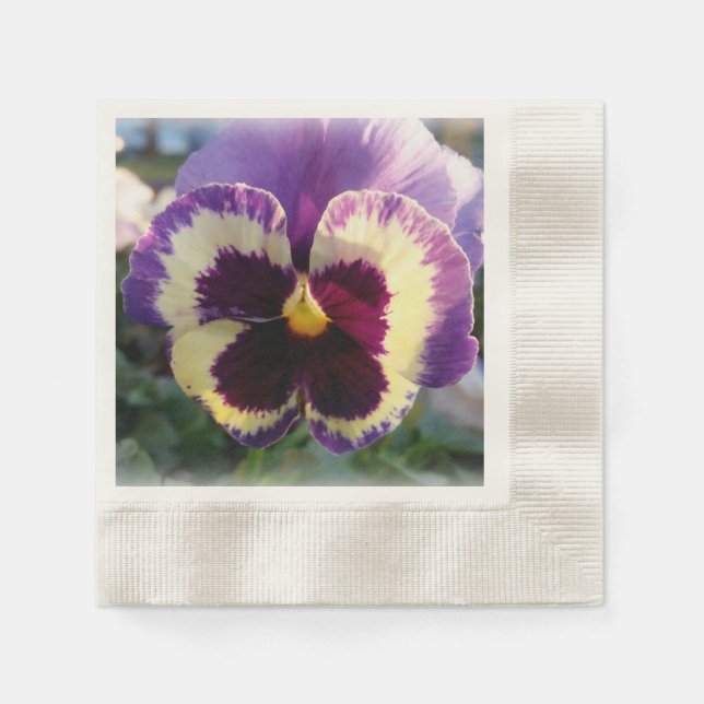colorful spring Pansy Napkins (Front)