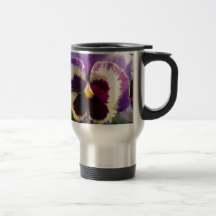 colorful spring Pansy Travel Mug