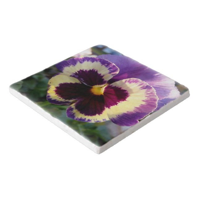 colorful spring Pansy Trivet (Corner)