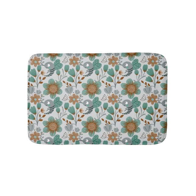 Colorful Spring Pattern Bath Mat (Front)