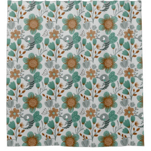 Colorful Spring Pattern Shower Curtain