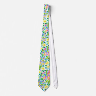 Colorful Spring Primroses Necktie