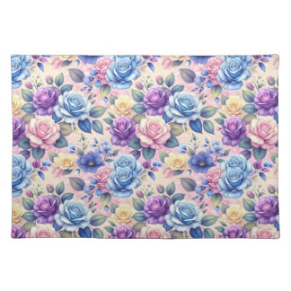 Colorful Spring Roses Cloth Placemat