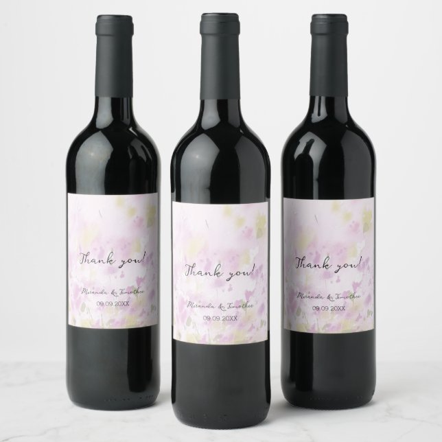 Colorful Spring Summer Floral Boho Garden Wine Label (Bottles)