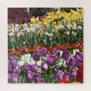 Colorful Spring Tulip Garden, Elizabeth Park Jigsaw Puzzle