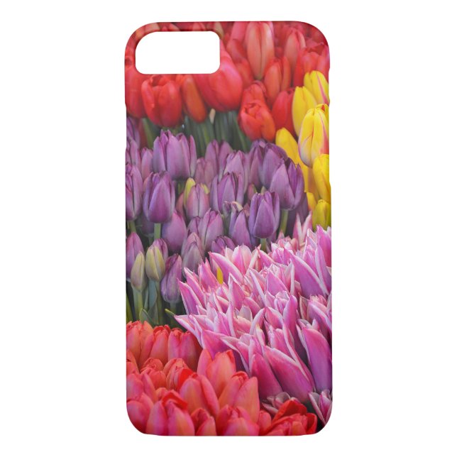 Colorful spring tulips iphone case (Back)