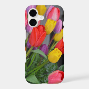 Colorful spring tulips iPhone 17 case