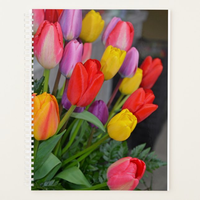Colorful spring tulips planner (Front)