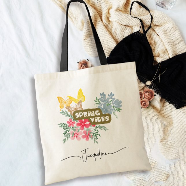 Colorful Spring Vibes Tote Bag (Creator Uploaded)