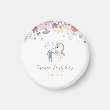 Colorful Spring Watercolor Floral Magnet