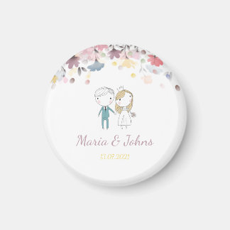 Colorful Spring Watercolor Floral Magnet