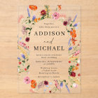 Colorful Spring Watercolor Wildflowers Wedding