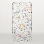 Colorful Spring Wild Flower Garden Monogram iPhone X Case<br><div class="desc">Beautiful boho-inspired design featuring cheerful watercolor wildflowers in various shades of blush,  pink,  lavender,  yellow,  blue and green.</div>