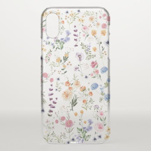 Colorful Spring Wild Flower Garden Monogram iPhone X Case