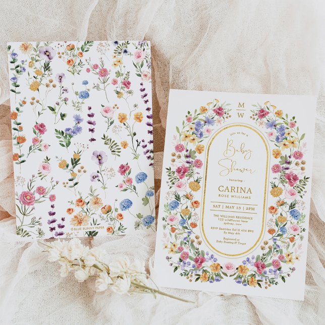 Colorful Spring Wildflower Garden Baby Shower Invitation (Creator Uploaded)
