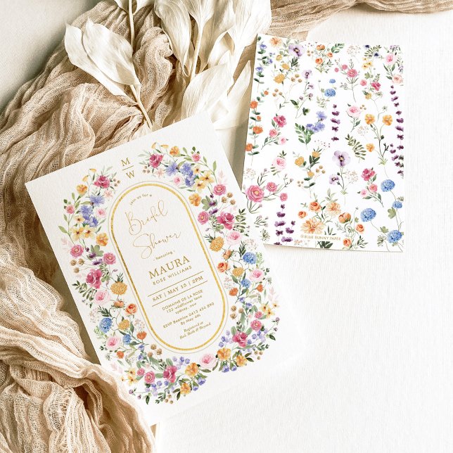 Colorful Spring Wildflower Garden Bridal Shower Invitation (Creator Uploaded)