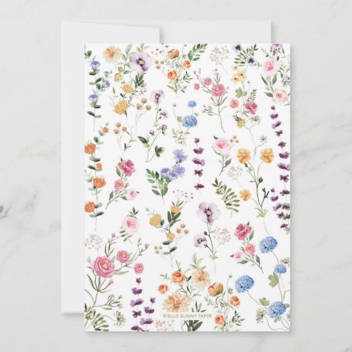 Colorful Spring Wildflower Garden Bridal Shower Invitation Zazzle