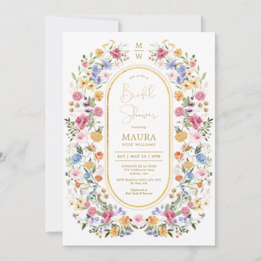 Colorful Spring Wildflower Garden Bridal Shower Invitation Zazzle