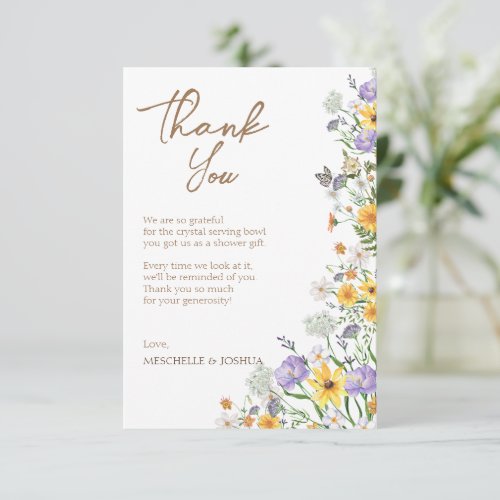 Colorful Spring Wildflower Garden Flowers  Thank You Card