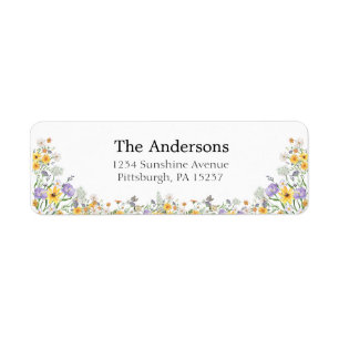 Colorful Spring Wildflower Garden Return Address Label