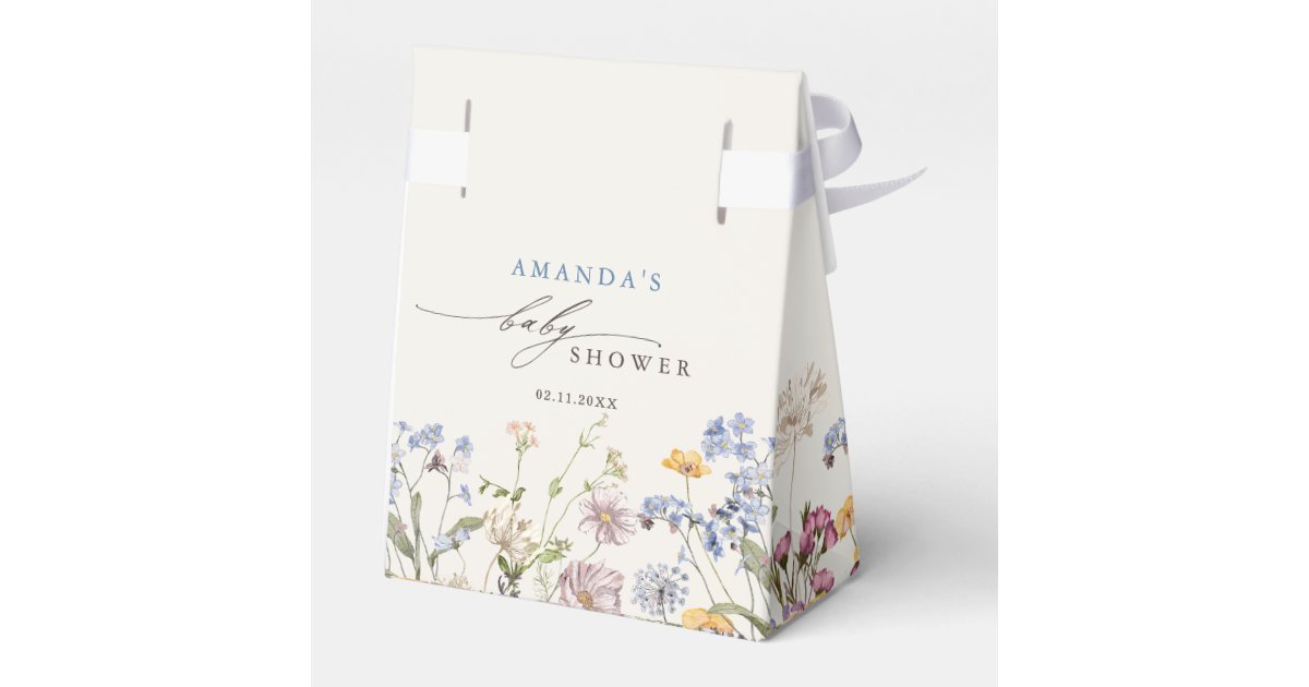 Colorful Spring Wildflower Meadow Baby Shower Favor Boxes | Zazzle